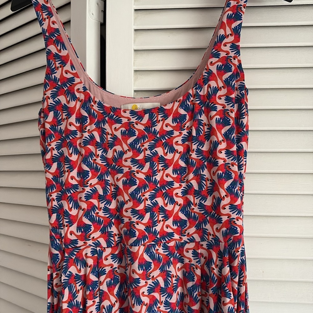 Boden Petronella Flamingo Print Sleeveless Jersey Dress - Picture 5 of 10